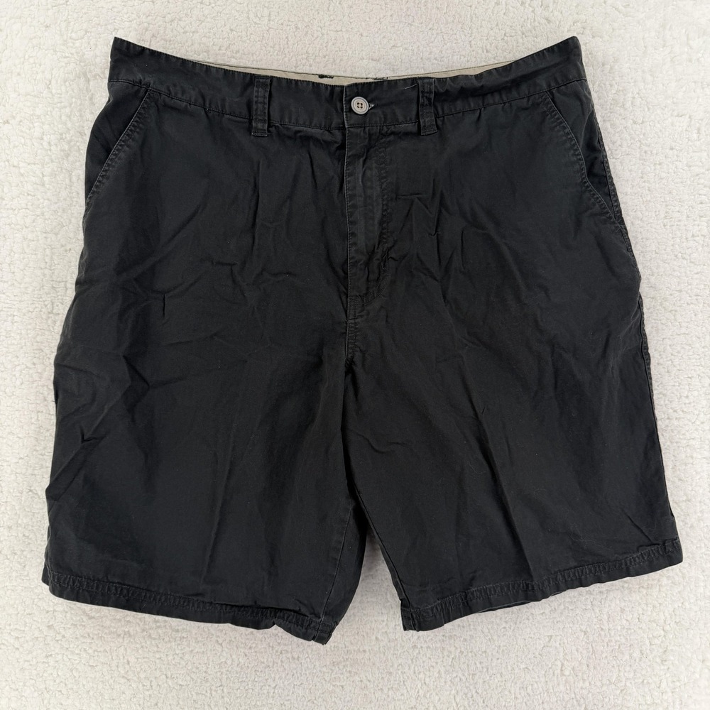 Honolua Cargo Shorts Mens‎ 38 Black 100% Cotton Flat Front 9 Inseam Casual Beach